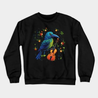 Umbrellabird Playing Violin Crewneck Sweatshirt